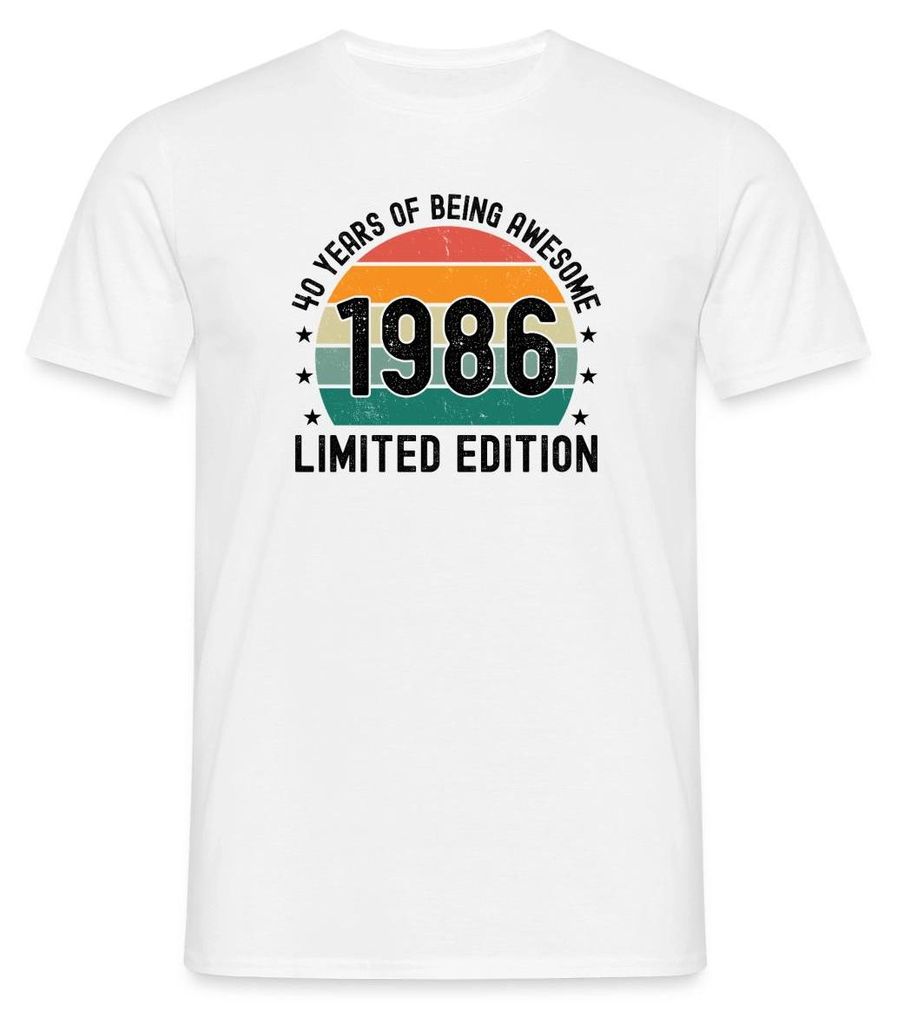 Spreadshirt 40 Years Of Being Awesome 1986 Limited Edition Männer T-Shirt, M, Weiß