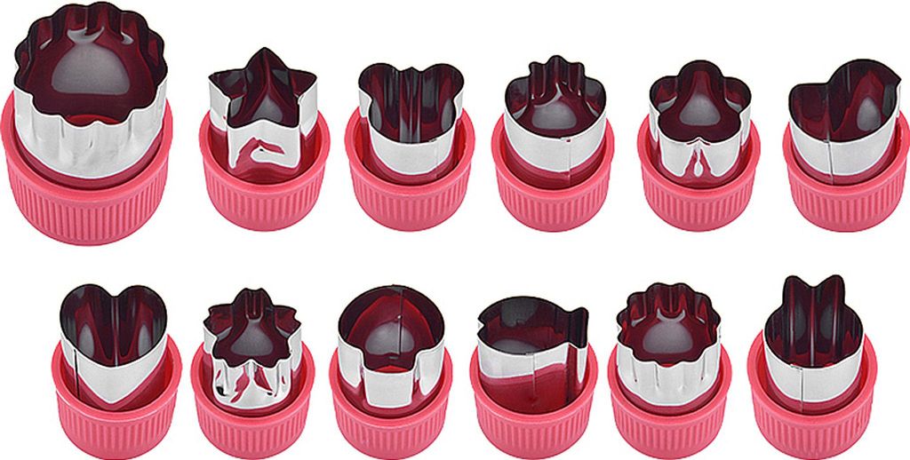 12 Stück Gemüse Ausstechformen, Cookie Kuchen Obst Ausstecher aus Edelstahl, Plätzchen Ausstecher/Kekse Ausstechformen Set für Kuchen, Keks, Su...
