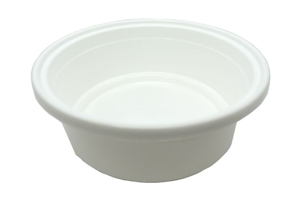 5 runde Dekoschalen Flora aus Kunststoff / WEISS / Ø 26cm - 9,45 € pro Stück