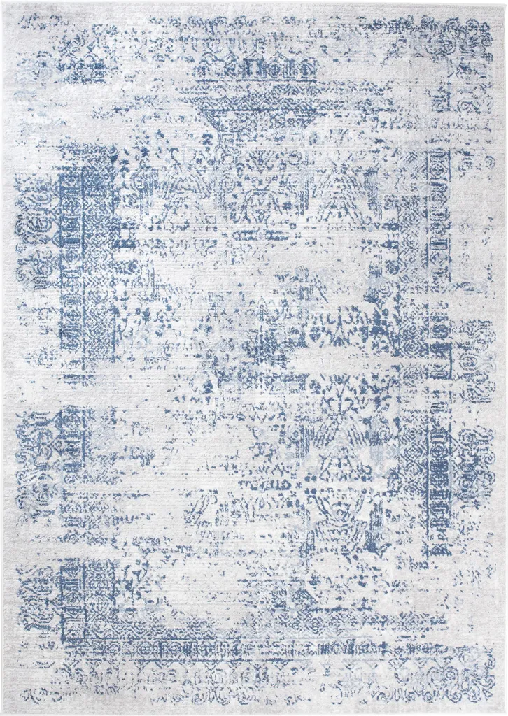Tapis Tapiso SKY Modern Gris Bleu Salon OEKO-TEX en 80 x 150 cm