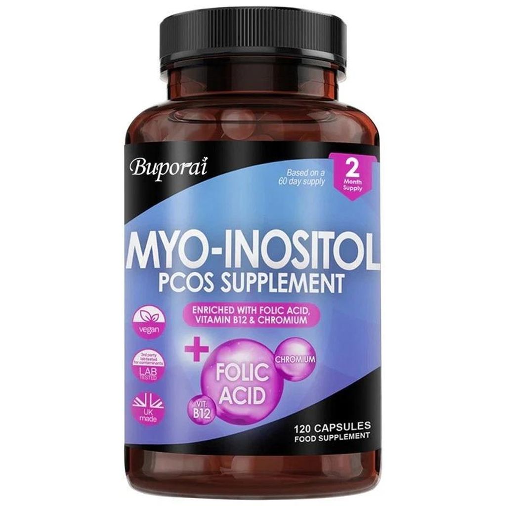 Myo-Inositol Pcos Supplement (120 Kapseln) Nahrungsergänzungsmittel, Frauengesundheit, Hormonhaushalt, Reproduktive Gesundheit, Energie, Immunsystem