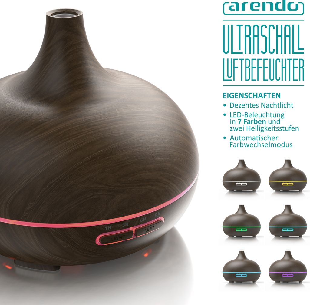Arendo Luftbefeuchter, Aroma Diffuser in Holz | Kaufland.de