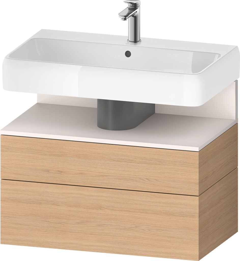 Duravit Qatego Waschtischunterbau, 1 Auszug und 1 Schublade, 790x470x590mm, Nische Weiß Supermatt, QA4394084300010