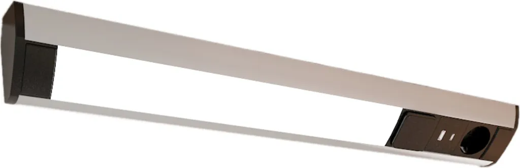 Luminaire LED 230V avec prise et ports USB A et C Design Gris Argenté