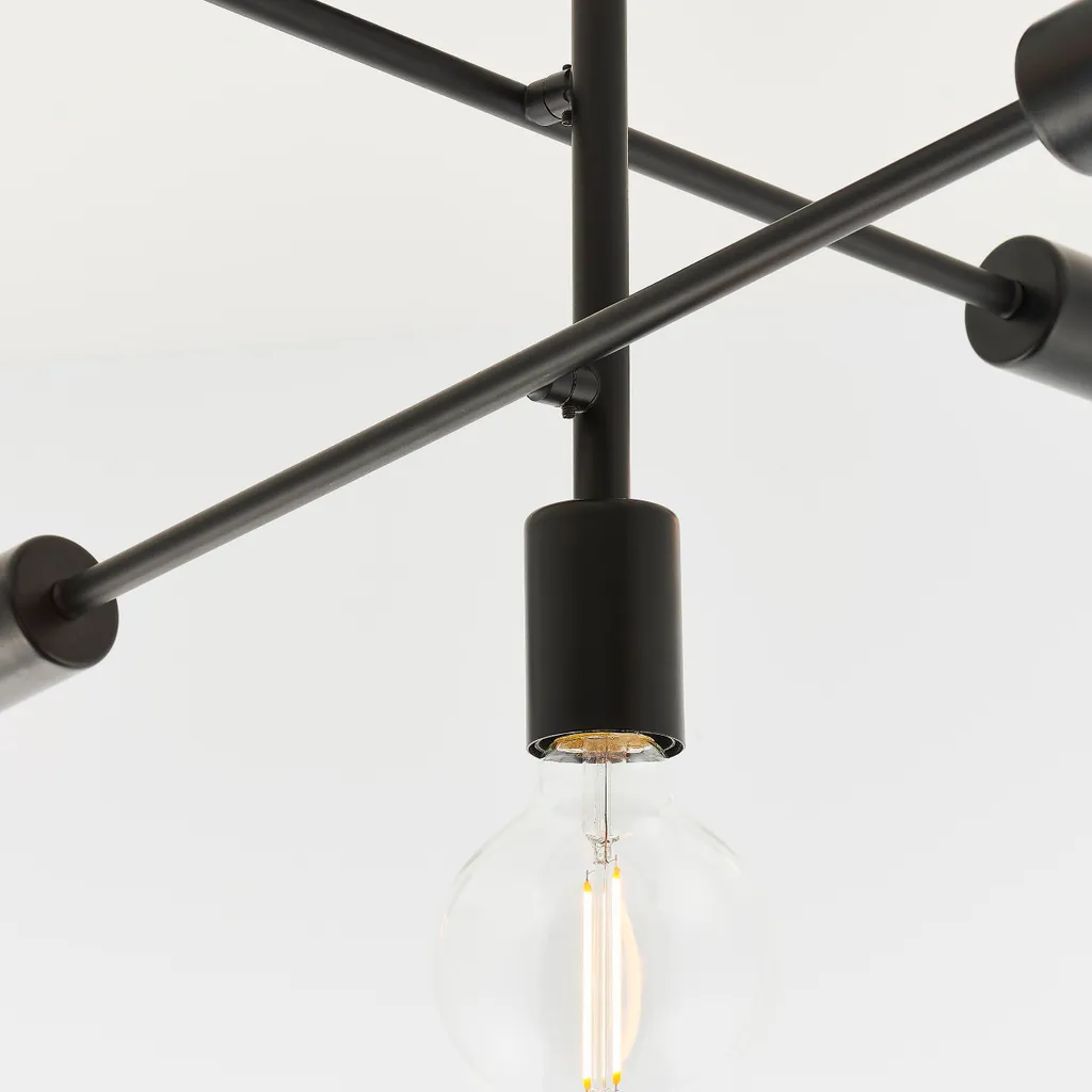Plafonnier Métal Multi-bras 5 Lampes E27 40W Finition Studio Design - 5