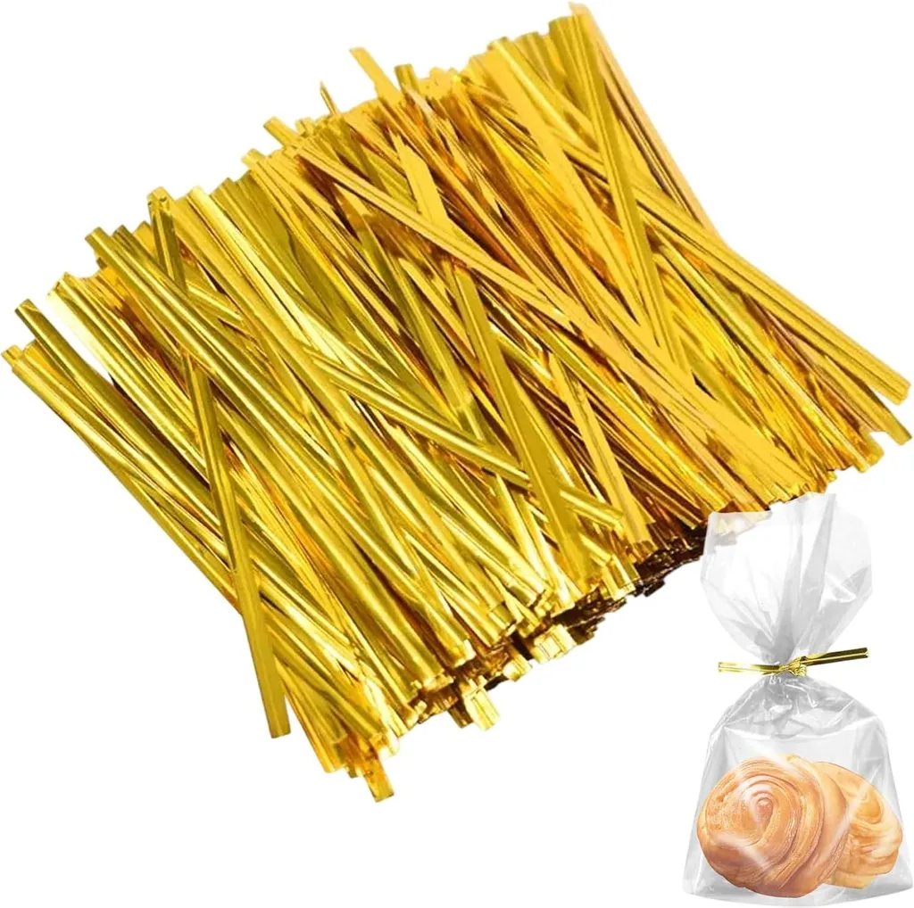 Attaches torsadées métallisées de 10 cm pour cake pops et fête, 1600 pcs