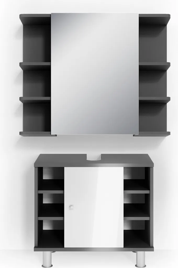 Meuble de bain anthracite Vicco Fynn 30260 avec finition mélamine mate