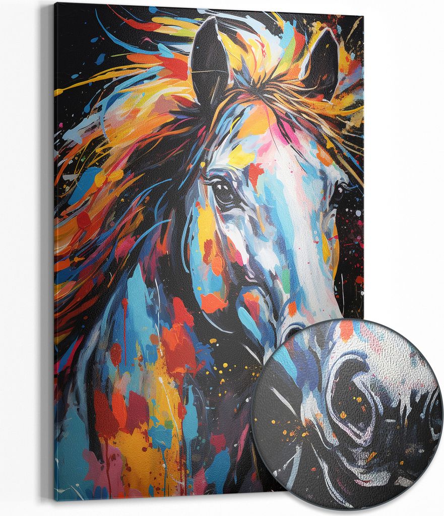 DEQOART Magnettafel Metall 60x90 cm 'Mähnenregenbogen' Whiteboard Pinnwand Büro