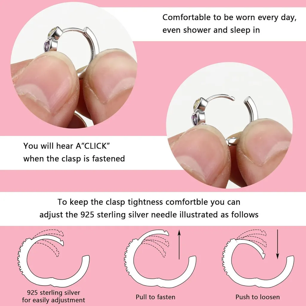 CASSIECA 5 Paia Orecchini Donna Argento 925, Set Orecchini Donna Argento con Zirconi Cubici 5A Set di Cerchi Piccoli e Orecchini a Bottone Ipoallergenici Regali di Gioielli per Donne Ragazze Uomin