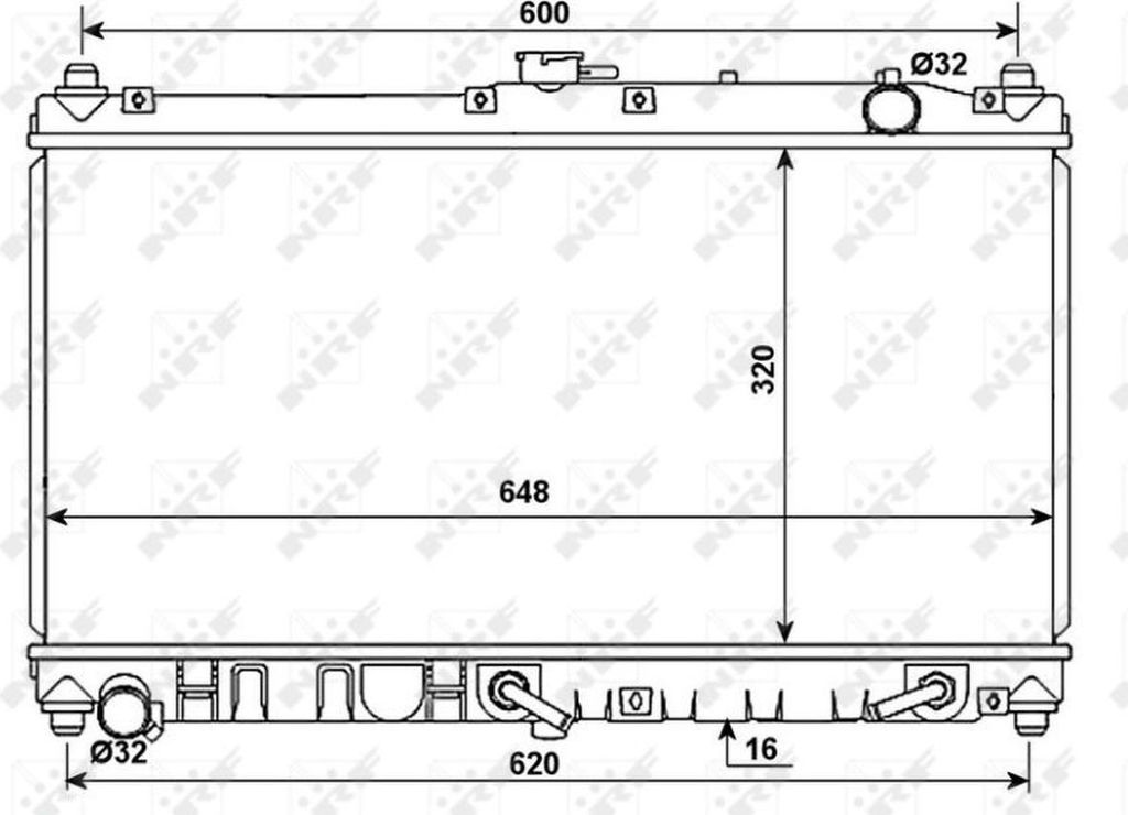 Kühler Motorkühlung Kühlrippen gelötet 648 - 320 mm Aluminium NRF für MAZDA MX-5