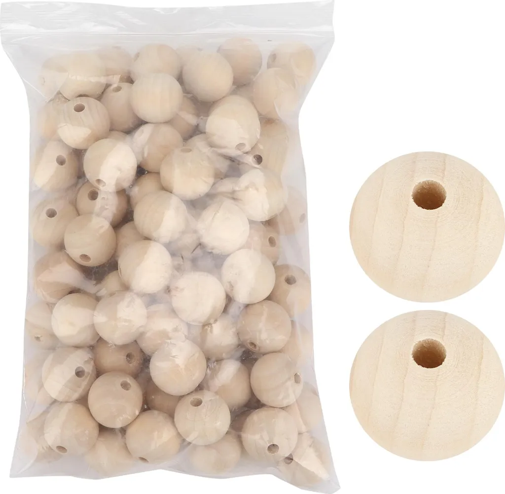 Perles en bois naturel décoratives et accessoires pour peinture et arts