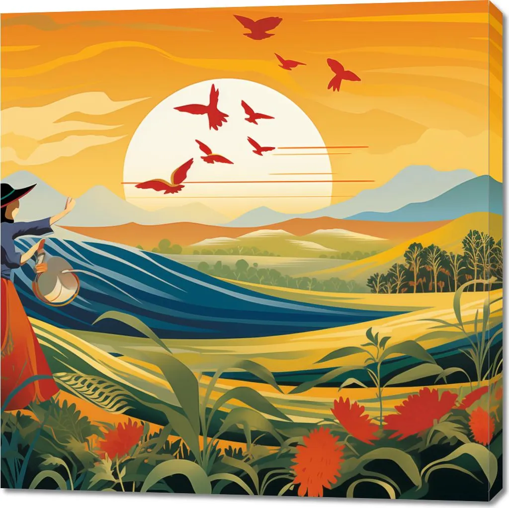 Quadro Grande 100x100 Semplicità Vita Rurale | Emozioni su Tela