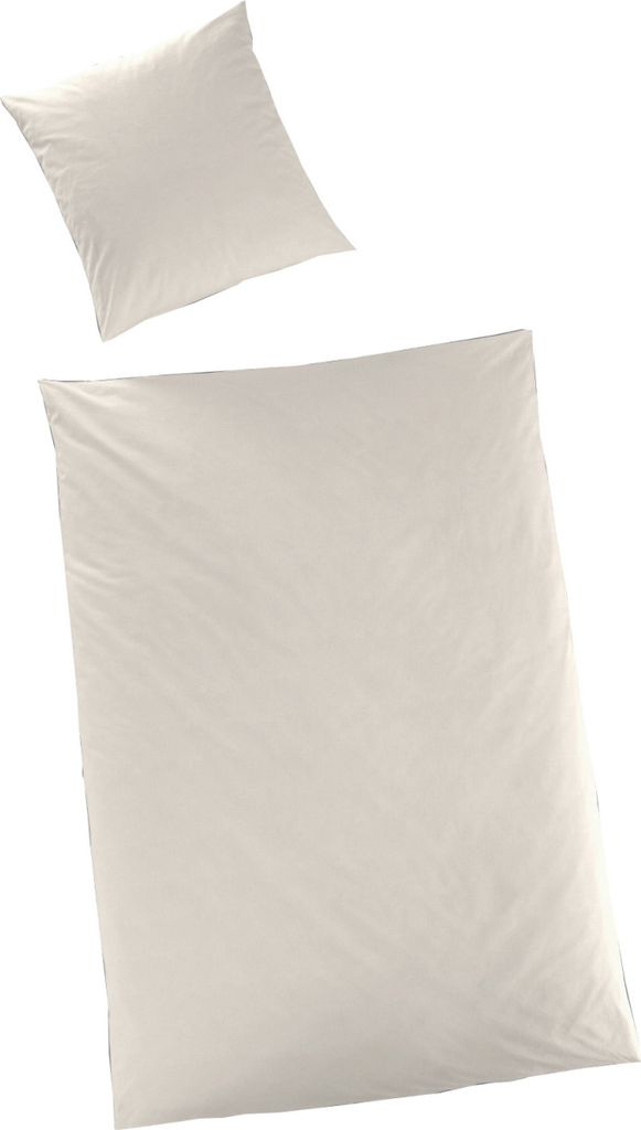 Hahn Haustextilien Luxus-Satin Bettwäsche uni Farbe champagner 200x200 cm