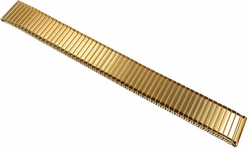 Minott Flex Band Ersatzband Uhrenarmband Edelstahl Zugband PVD Gelbgold 22855, Stegbreite:10mm