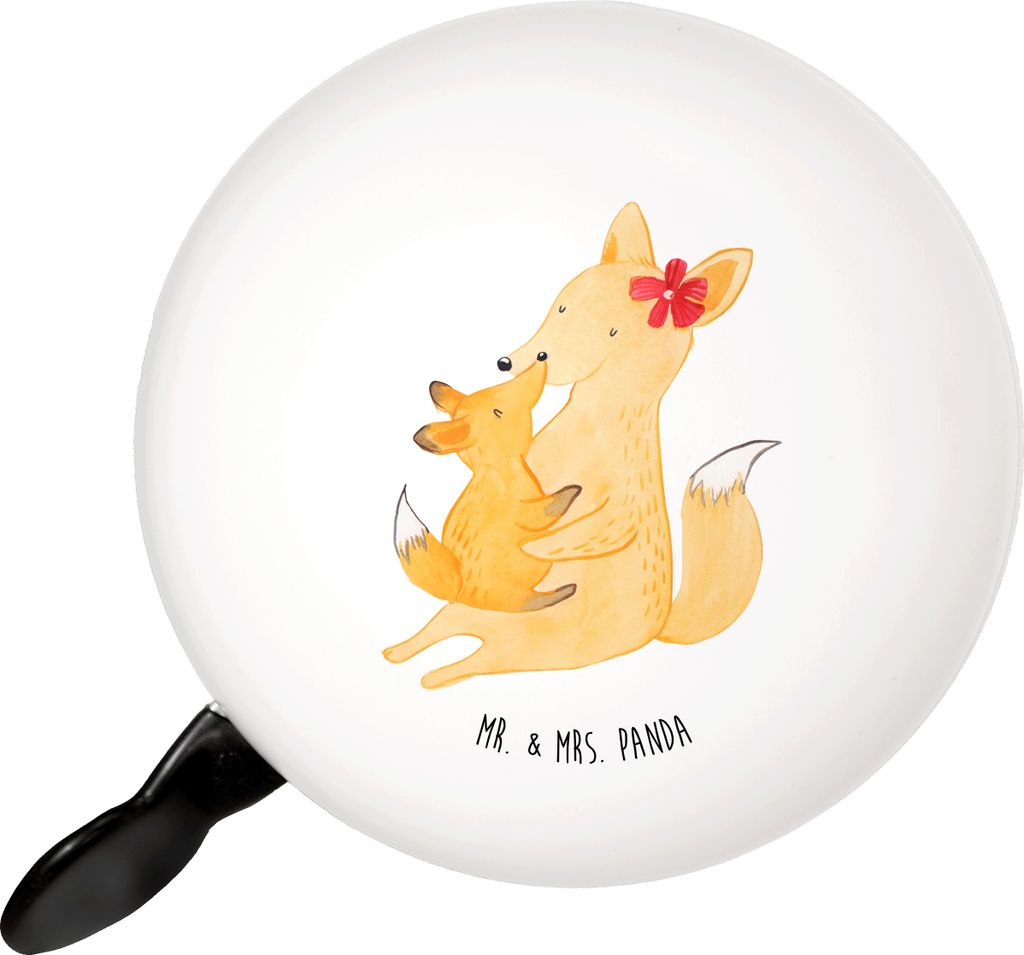 Mr. & Mrs. Panda Fahrradklingel Fuchs Mama - Weiß - Geschenk, Fahrrad-Klingel, Klingel Für Fahrrad, Mutter, Schwester, Mami, Schoß, Fahrradglocke