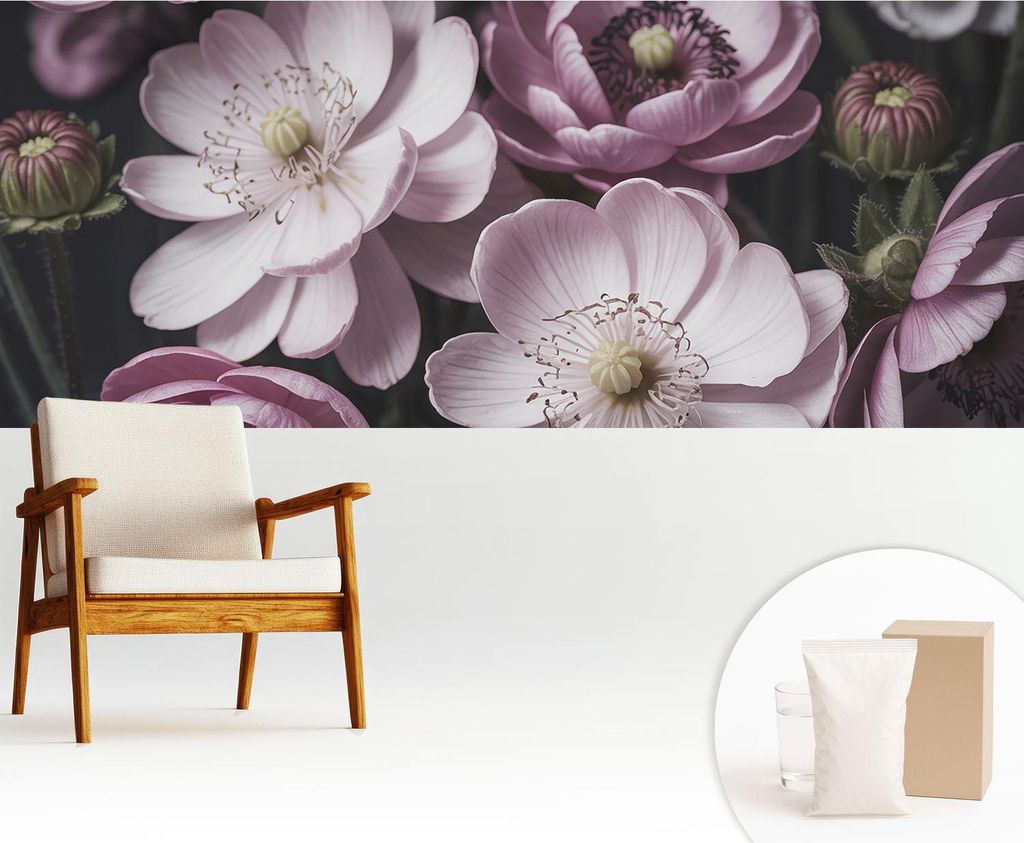 Fototapete - 250x104 cm - Tapete - Wandtapete - Wandbilder - Dekofolie - Tapete Folie - Wand - Dekoration - Wohnzimmer - Florale Eleganz