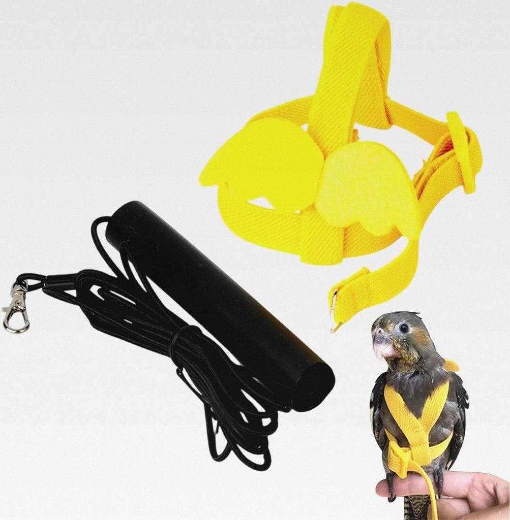 1 pcs Haustier Geschirr und Leine verstellbar für Papageien Vogel Trainingsseil für den Außenbereich geeignet (Gelb)