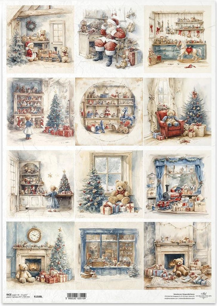 Reispapier für Decoupage A3 - Teddybären, Teddybären, Produktbild 