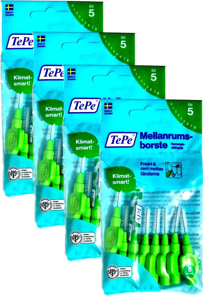 4x TePe Original Interdentalbürsten - 0,8 mm grün - 4x 8 Stück