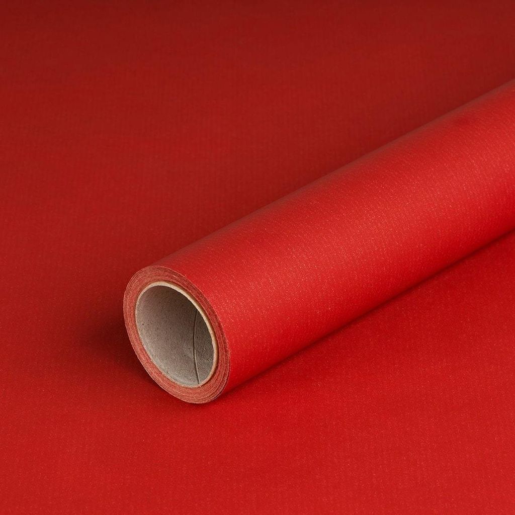 Geschenkpapier Rot 0,70 x 10 m, Kraftpapier - Geburtstag & Produktbild 