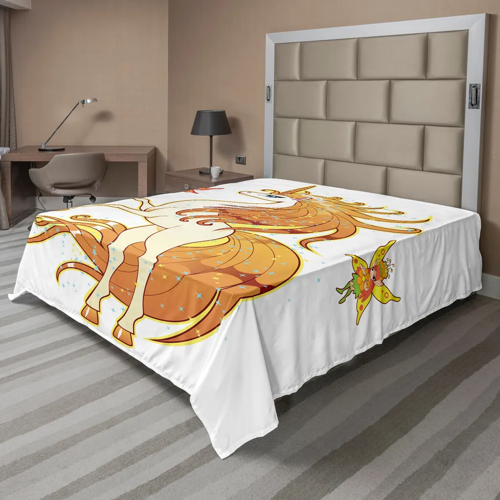 Drap de lit décoratif Licorne 260x228 pour transformer une chambre fille