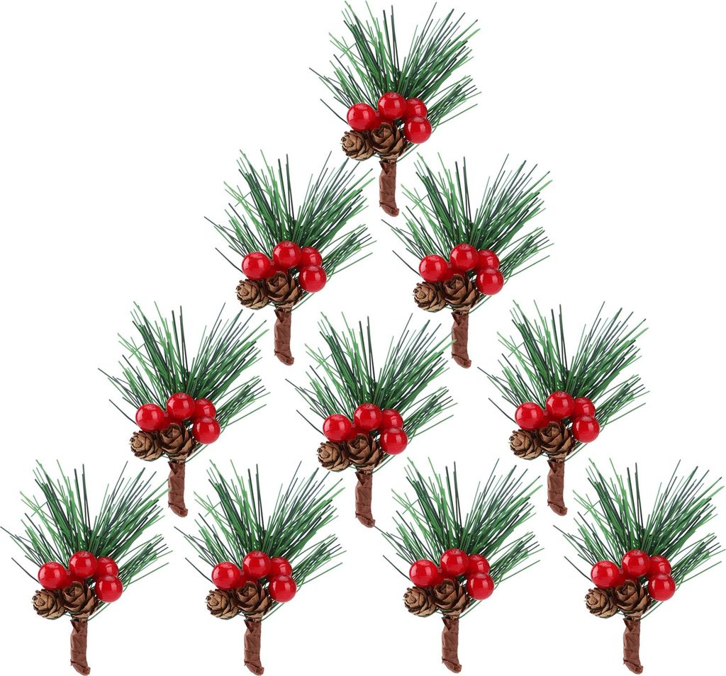 Weihnachten Tannenzapfen Künstlicher Mini-Weihnachtsbaum Anhänger Weihnachtszubehör für DIY Kranz Design