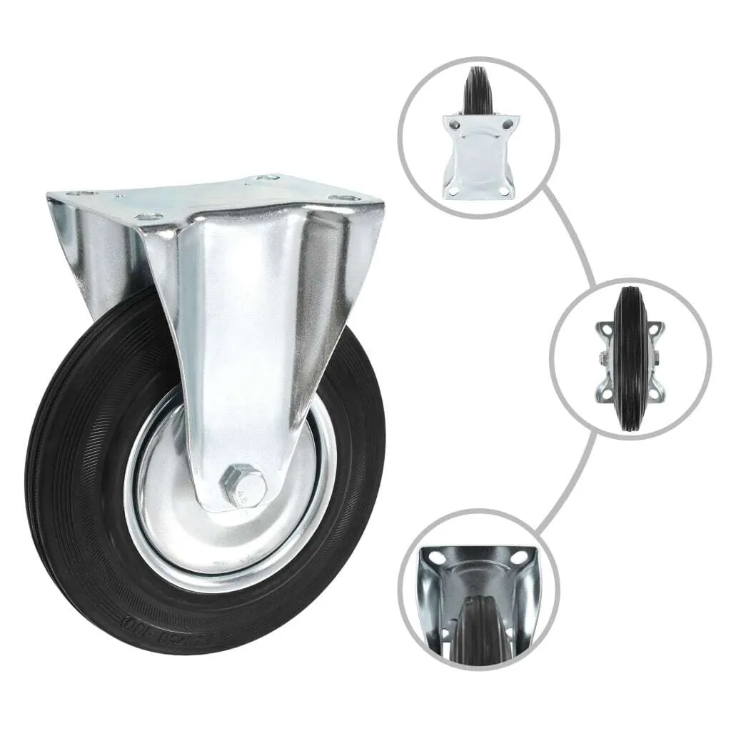 vidaXL 8 Ruote Fisse 200mm per Carrelli e Arredi Industriali Pesanti