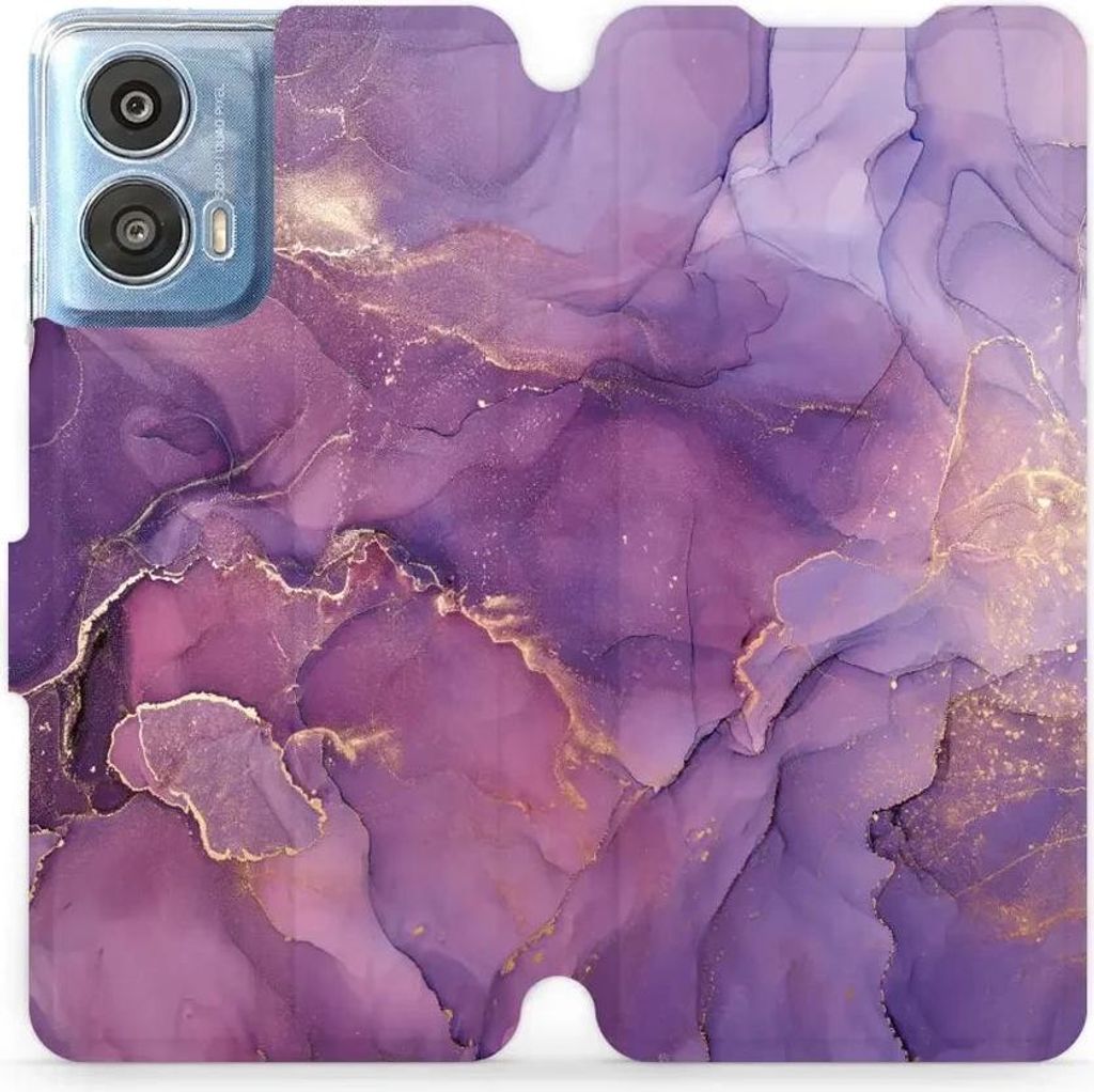 Handyhülle mit klappe für Motorola Moto G24 Power, Mobiwear Book, Violett