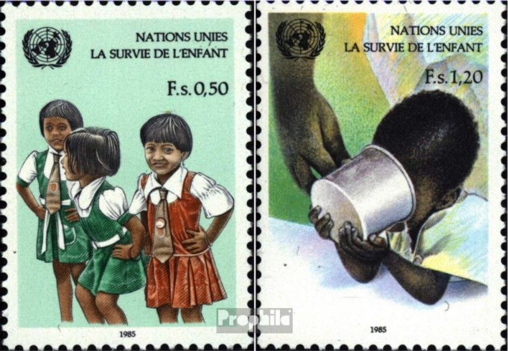 Briefmarken UNO - Genf 1985 Mi 135-136 (kompl.Ausg.) postfrisch Für Kinder