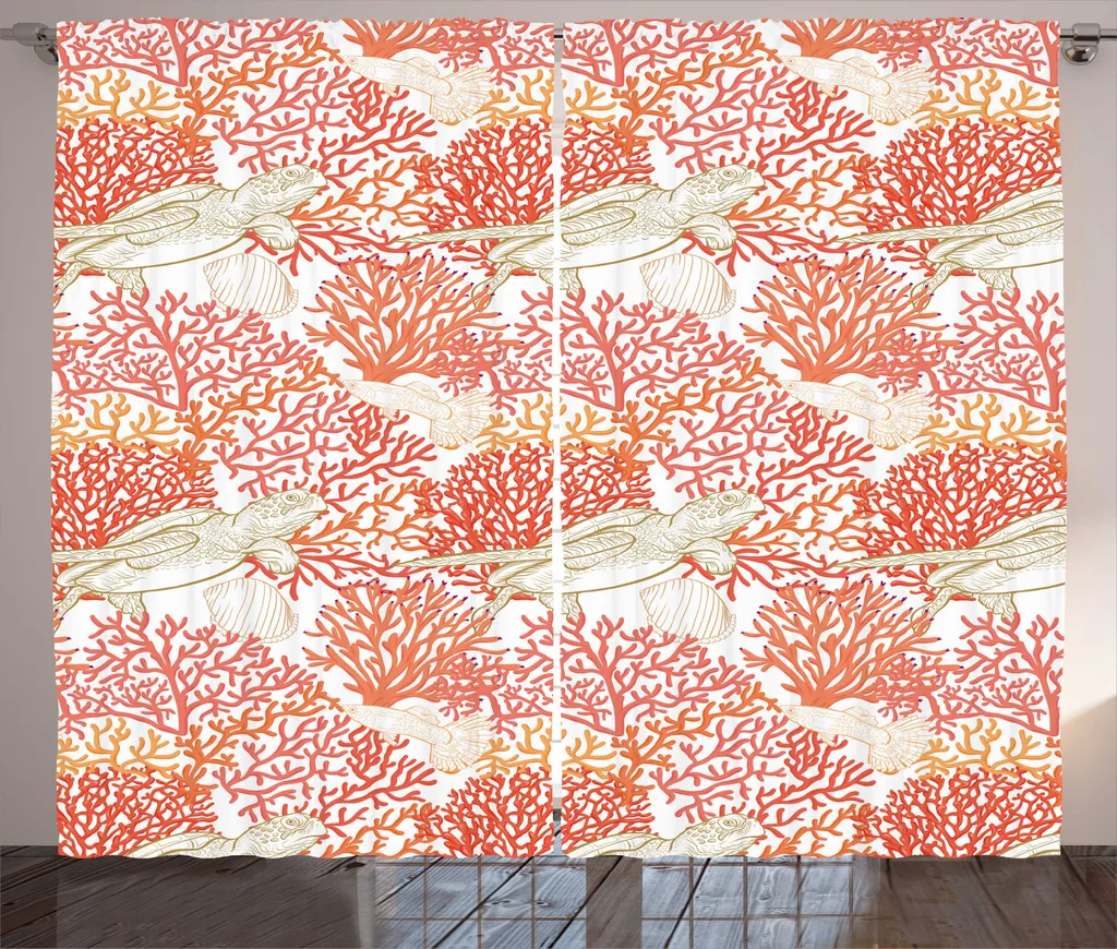Rideau Tortue de Mer Imprimé Numérique 280x225cm en Tissu Résistant