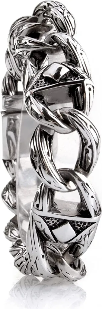 Bracciale in acciaio inox annerito medievale 22cm SB8853- Gioielli da uomo