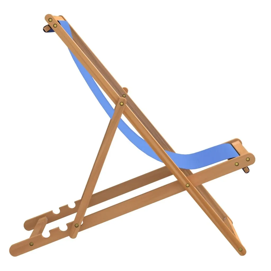 Sedia Sdraio Mare e Giardino Teak 56x105x96 Blu | Robusta e Pieghevole - 4