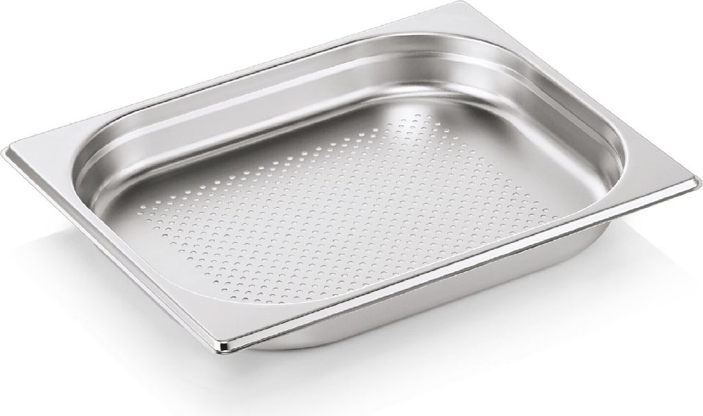 GN Behälter 1/2 mit Bodenlochung, 40 mm, 2 L Edelstahl GN 72 ECO