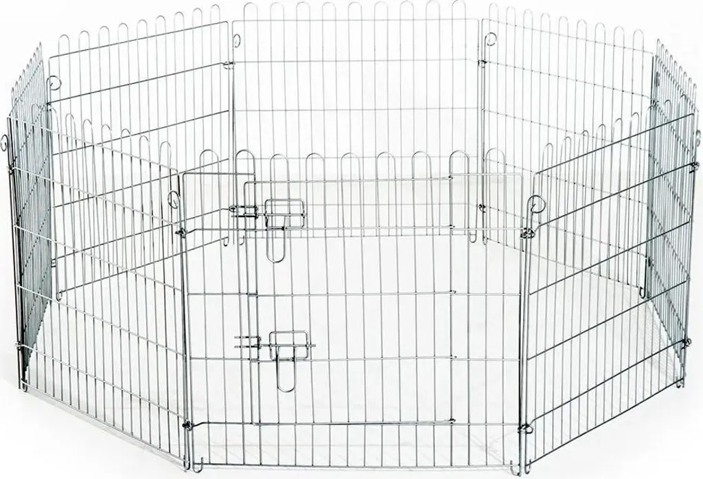 Parc pour chien 8 panneaux gris 63x91 cm pour éducation et sécurité