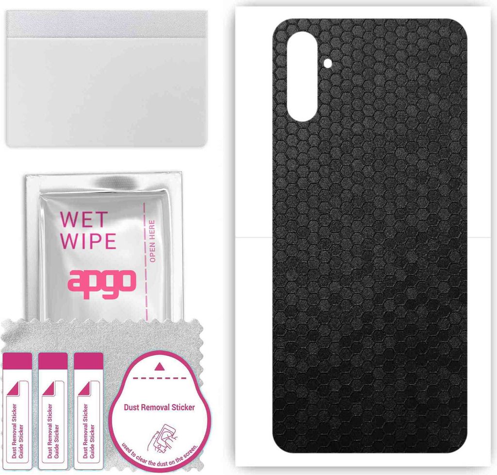 apgo Rückseite Schutzfolie, Skin, kompatibel mit Realme Narzo 10A, Hinten Displayschutzfolie aus Vinylfolie, kratzfest, einfache Montage - Schwarz...