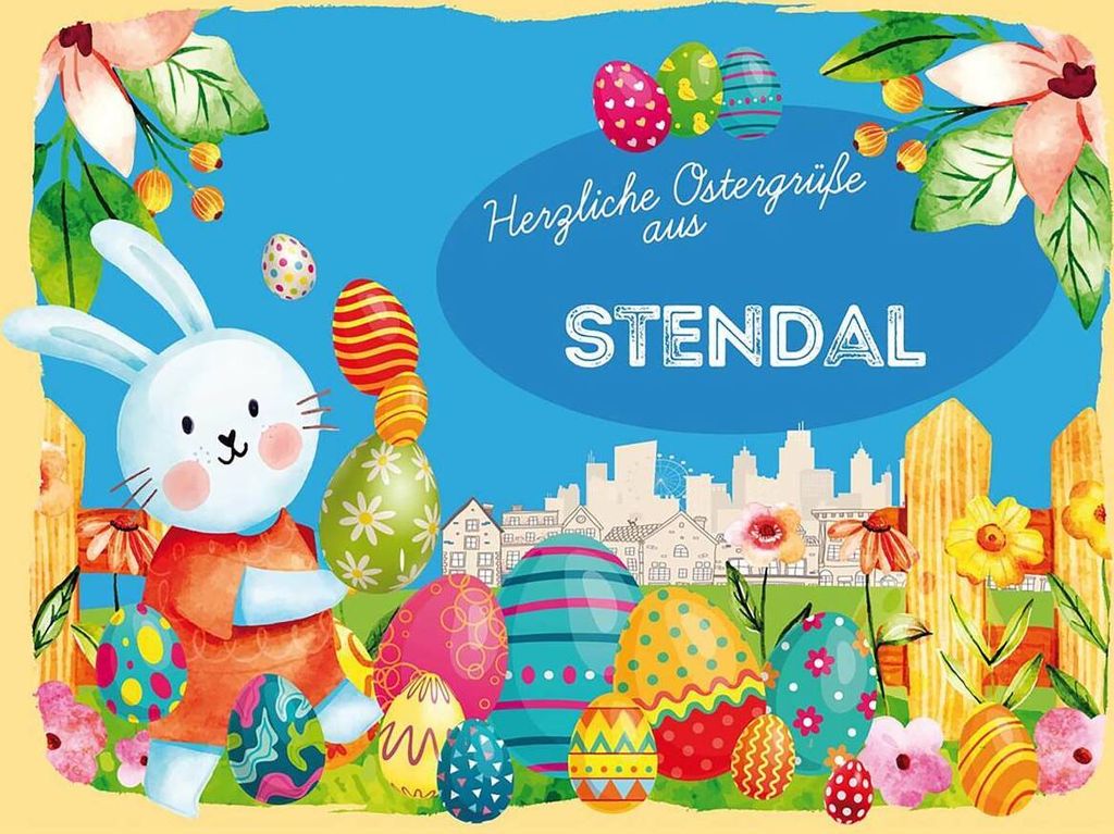 vianmo Holzschild 30x40 cm Ostern Ostergrüße STENDAL