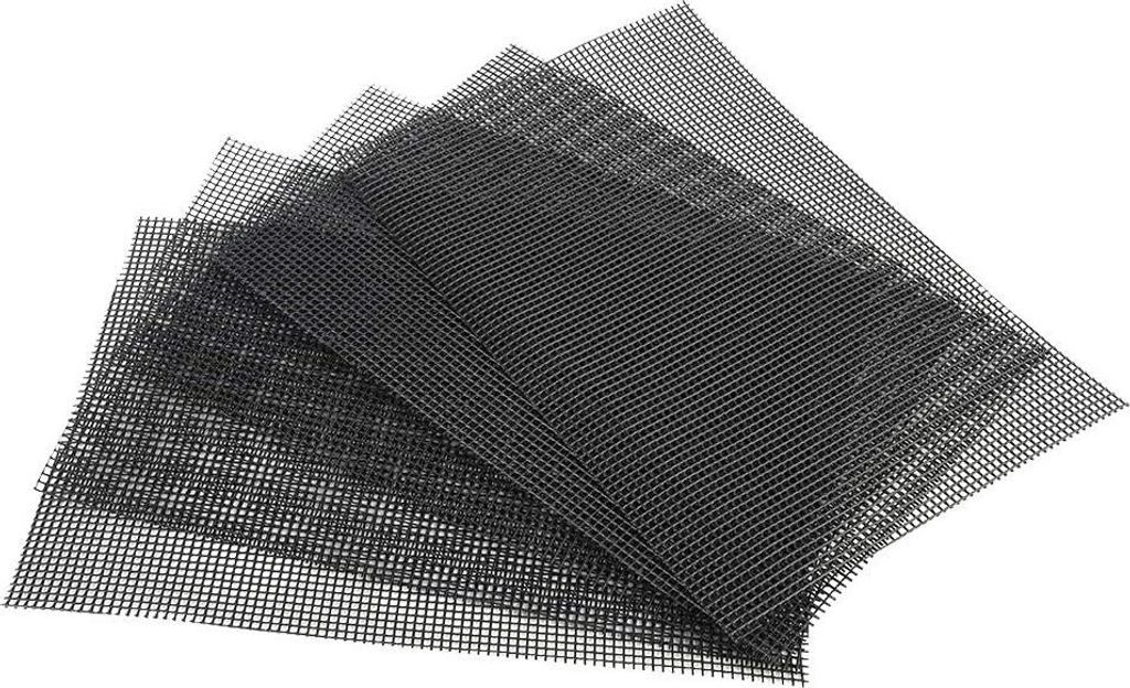 Blumentopf Bodenabfluss Gitter - Set von 5 Stück - Schwarzes Plastik - Quadratisch 30x10 cm/30x20 cm