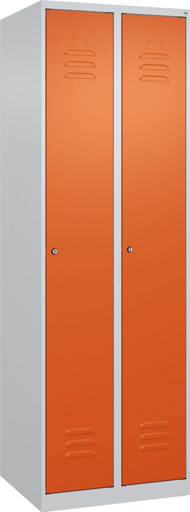 CP Spind Classic Plus reinorange, lichtgrau 080000-20 S10032, 2 Schließfächer 60,0 x 50,0 x 185,0 cm