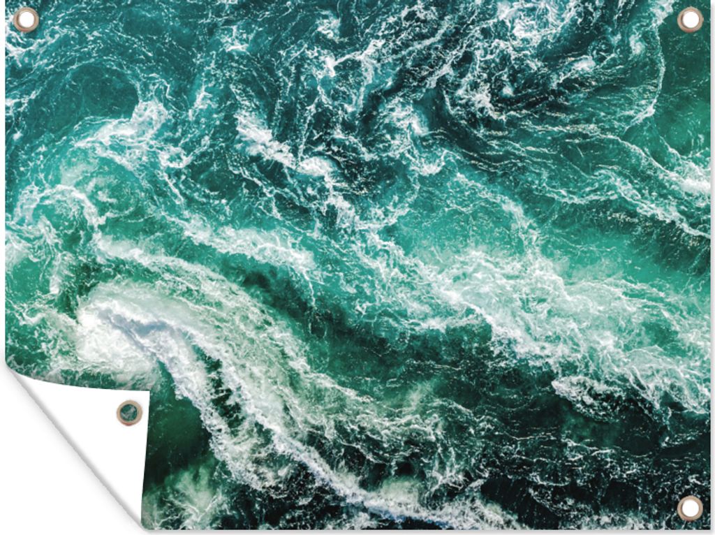 MuchoWow 40x30 cm Outdoor-Poster Gartendeko Sichtschutz Garten Poster für den Garten Ozean - Wasser - Meer - Luxus - Grün - Türkis