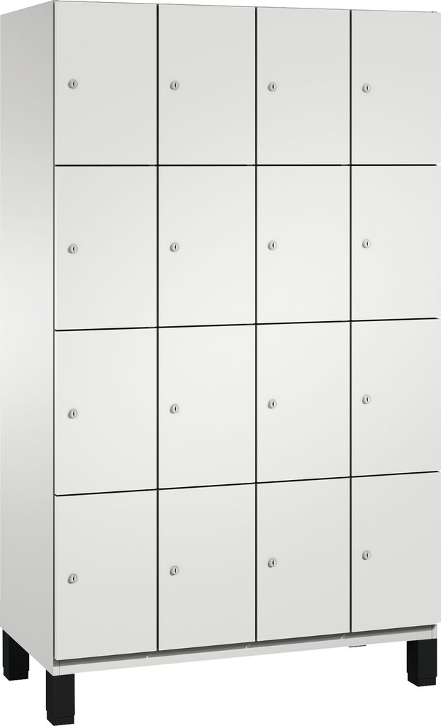 Fächerschrank, 4x4 Fächer, Abt. B 300 mm, Selbstbelüftungskonzept, BxTxH 1200x525x1980 mm, RAL 7035