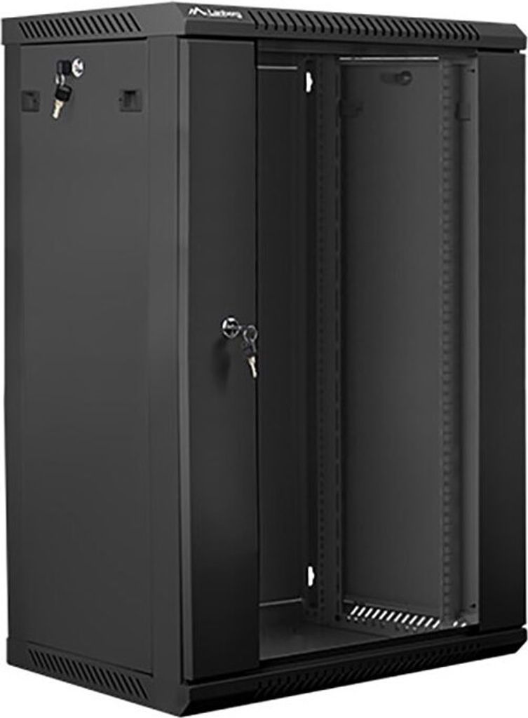 Lanberg WF01-6418-10B, Szafa wisząca, 18U, 60 kg, Zamek, Zdjęcie produktu 