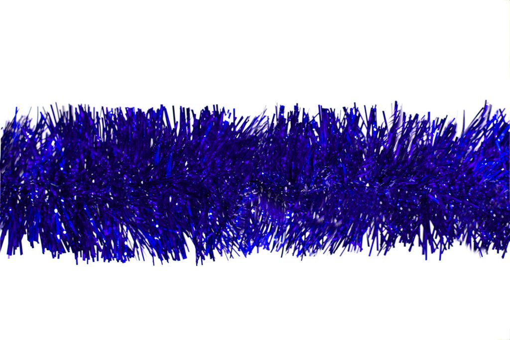 Weihnachtsgirlande Lametta 7cm x 3m Blau Produktbild 