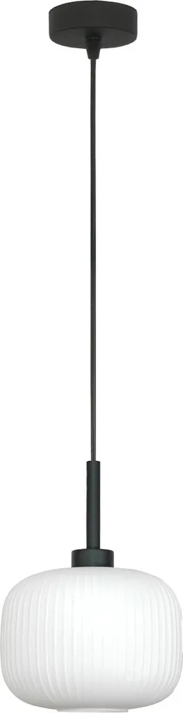 Luminaire suspendu DENZY noir et verre blanc 15-092Z design épuré