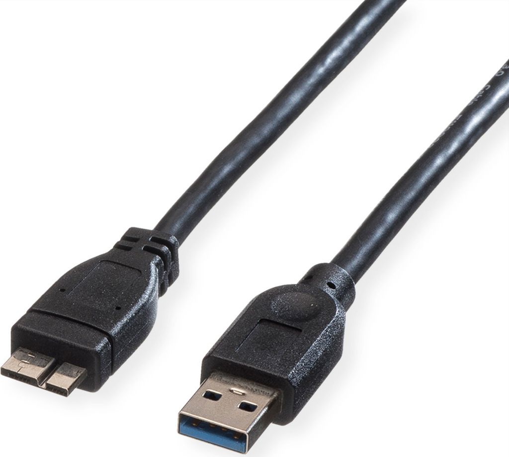 ROLINE USB 3.2 Gen 1 Kabel, A ST - Micro B ST, schwarz, 0,15 m