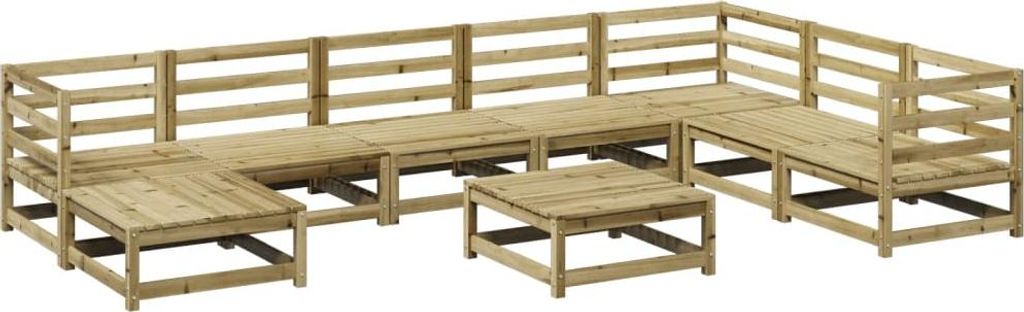 vidaXL 9-tlg. Garten-Sofagarnitur Kiefernholz Imprägniert