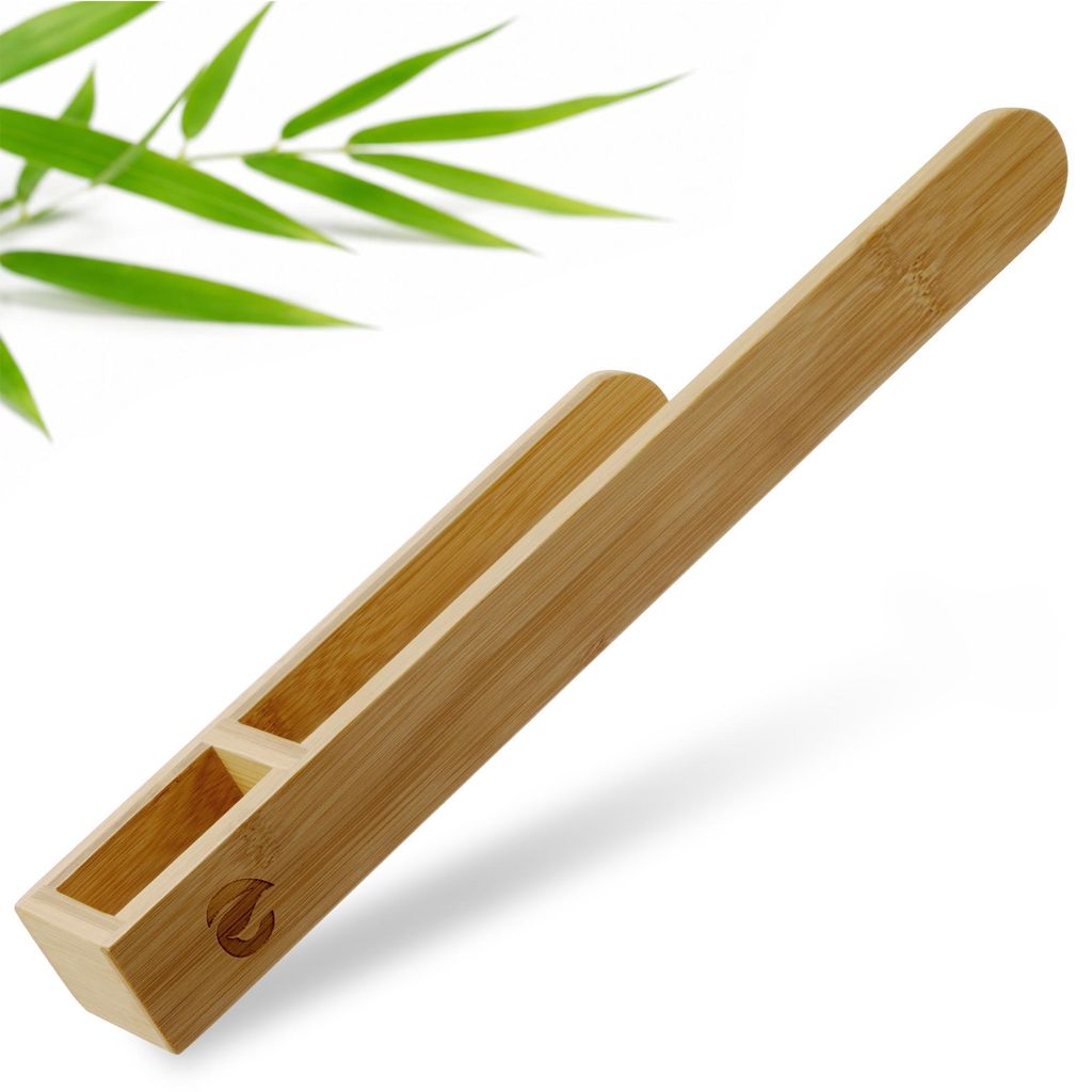ECENCE Handtuchhalter Holz Bambus ohne Bohren Produktbild 