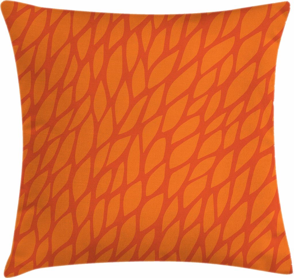 ABAKUHAUS Burnt orange Kissenbezug, Abstraktes Laub verlässt Muster-Skizzen-Natur-Wachstums-Zusammensetzung, 40 x 40 cm, Orange Burnt Orange