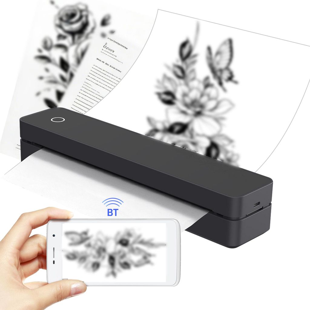 Tattoo-Schablonendrucker – A4-Thermodrucker mit 10 Blatt Produktbild 