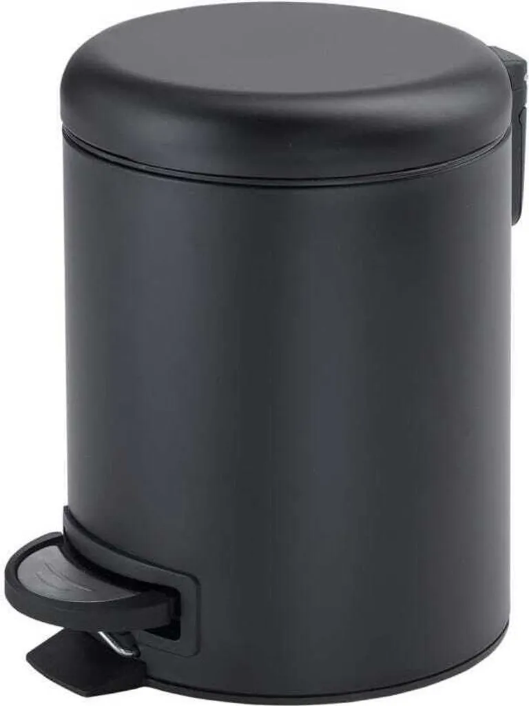 Pattumiera Bagno 3 Litri Nera Soft-Close Acciaio Inox Papaya Pedale