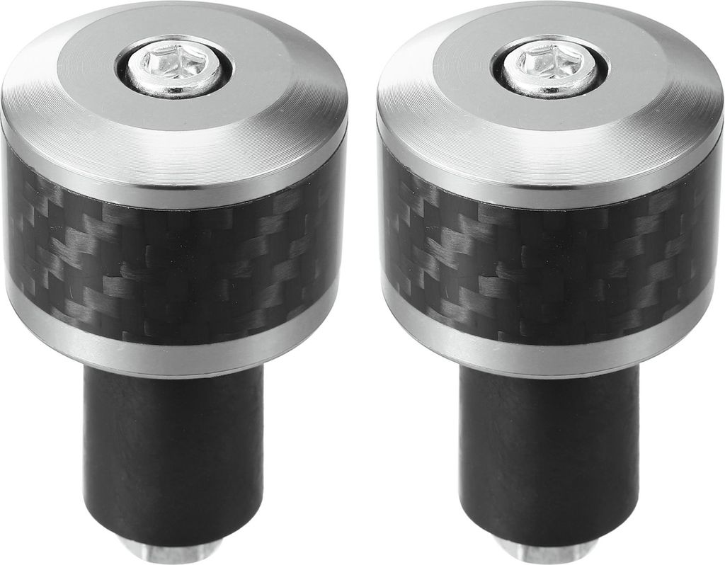 Motorrad Lenkerendstopfen aus Aluminiumlegierung 7/8" 22mm modisch | Vordere Lenkergriffkappe ausgewogenes Stecker-Silberton 2 Stück